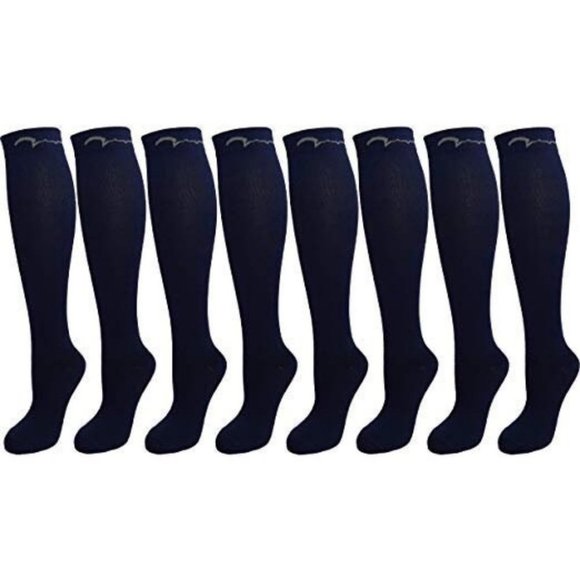 8 Pair All Navy Blue Medium/Large Compression Sock - Picture 1 of 6